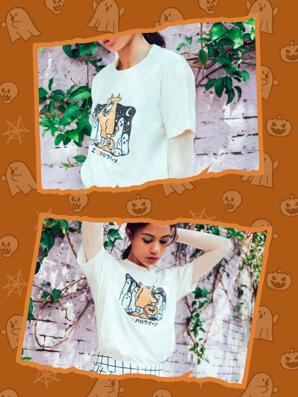 I❤️Halloween Graphic Tee - Cream & Orange - Picture 8 of 8